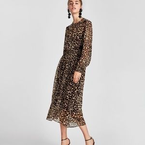 Zara Cheetah Slip Dress - Size XS